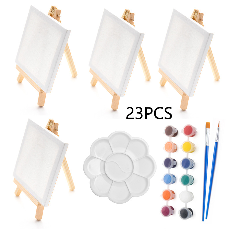 Kids Art Easel - 23Pcs Mini Easel Drawing Board Set