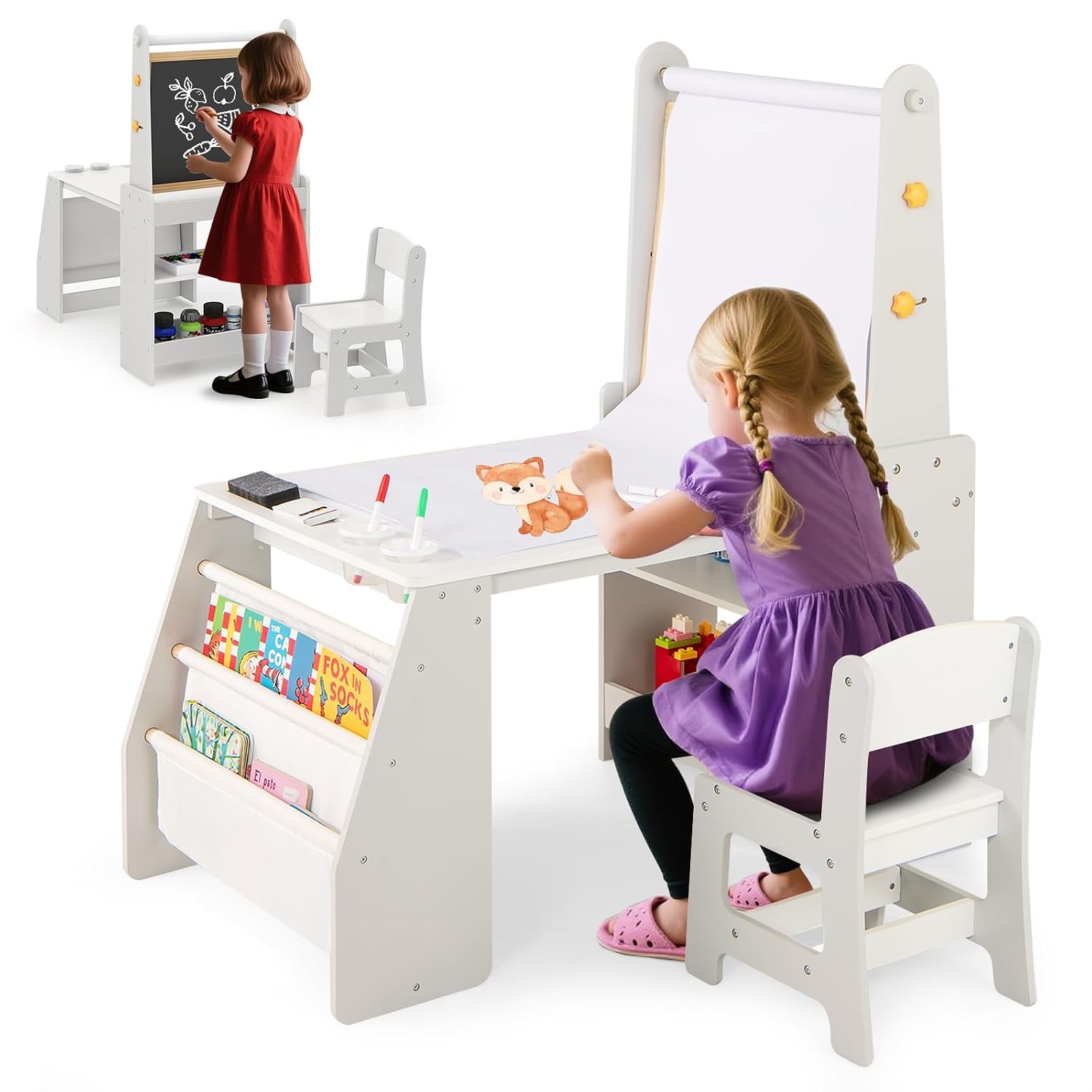 Kids Art Easel - Kids Art Table & Chair Set