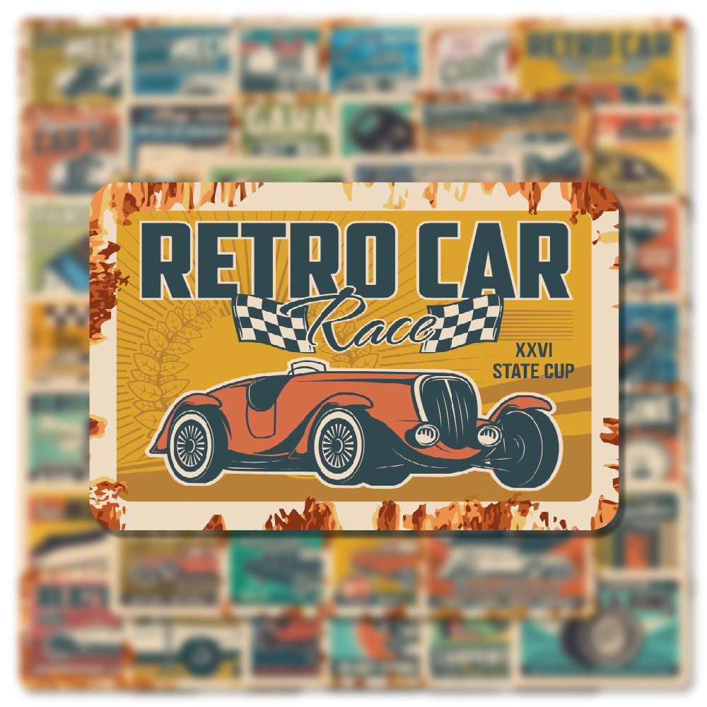 10/30/50pcs Retro Ads Car Stic - Kid Toys Ads ulasan dan harga