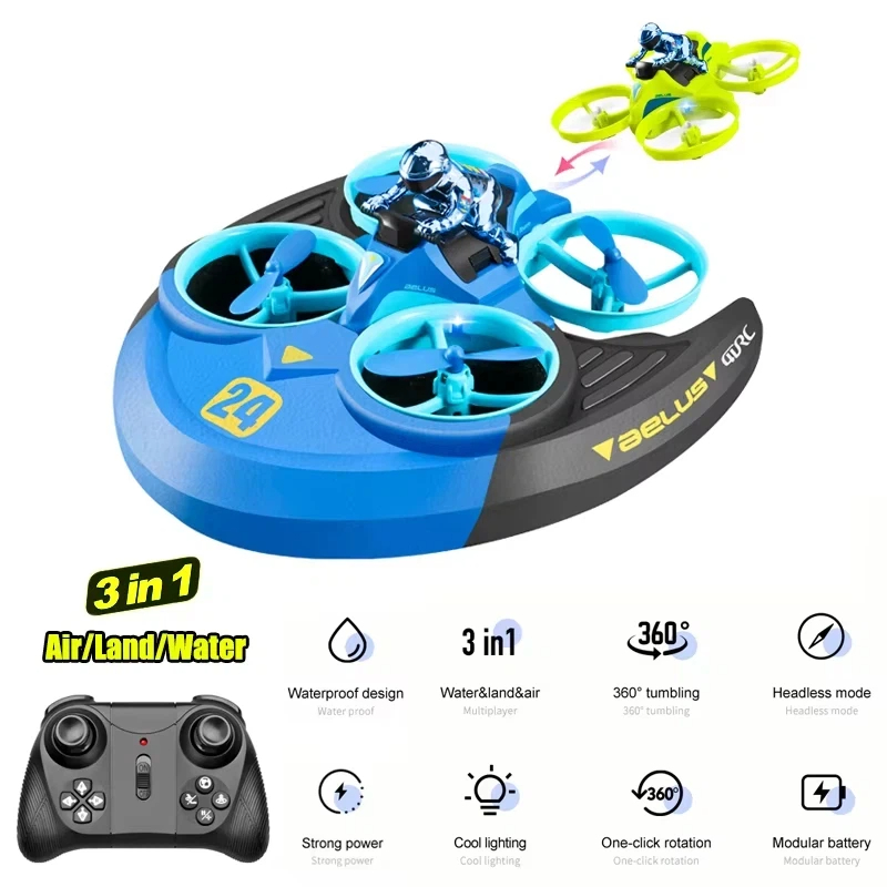 3-in-1 Land Air Sea RC Aircraf - Kids Toys Quad ulasan dan harga