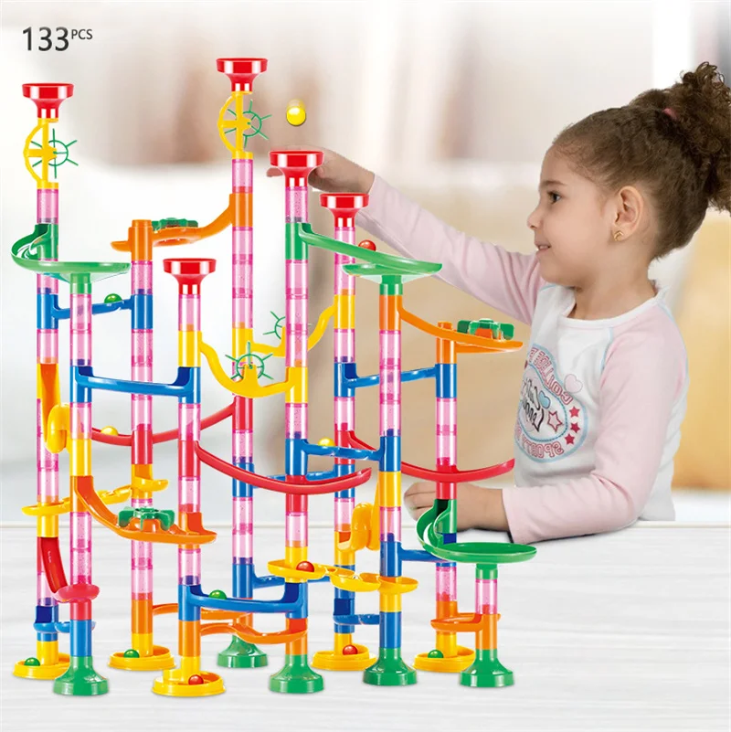 50-142PCS 3D Maze Ball Roll To - Marble Run Set ulasan dan harga