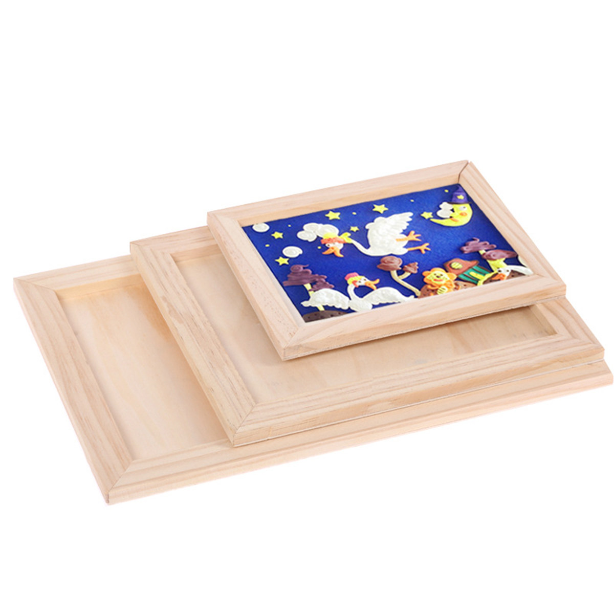 2Pcs Blank Wooden Painting Fra - Kids Art Easel ulasan dan harga