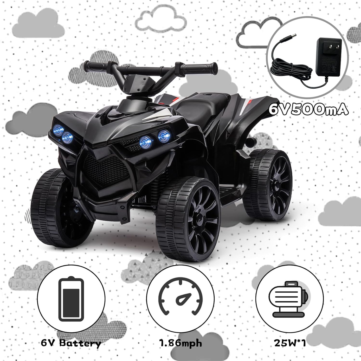 6V Ride on Toy, Kids ATV 4 Whe - Kids Toys Quad ulasan dan harga