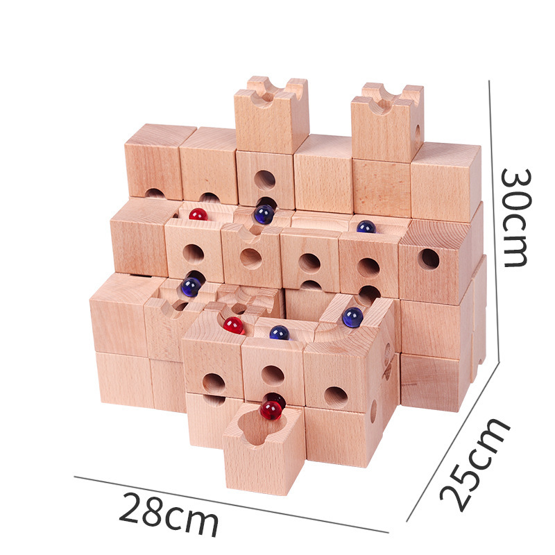 Solid Wood Marble Run Building - Marble Run Set ulasan dan harga
