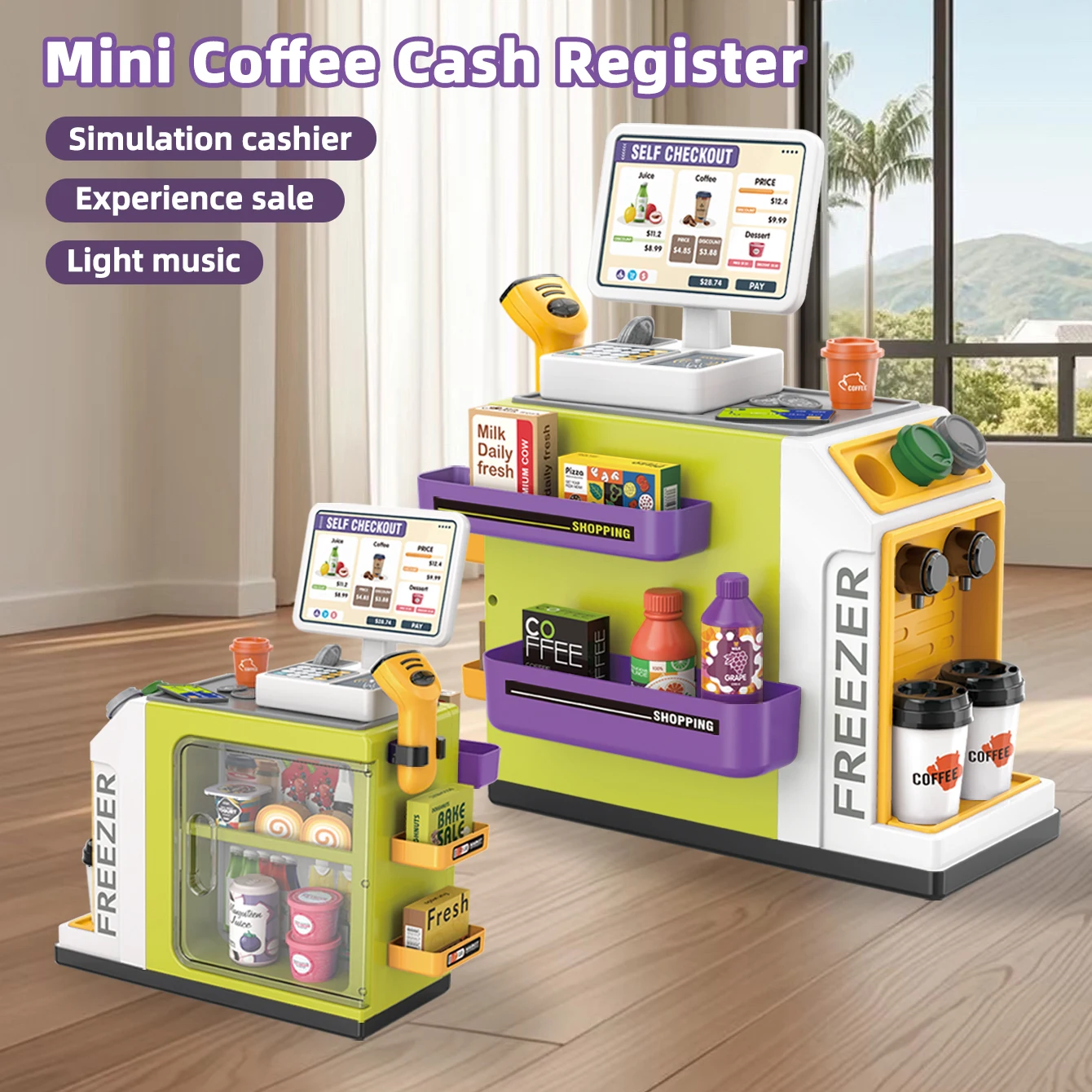Mini Supermarket Cash Register - Toy Cash Register ulasan dan harga