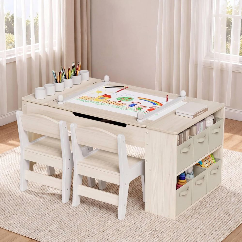 Kids Art Table and Chairs Set, - Kids Art Easel ulasan dan harga