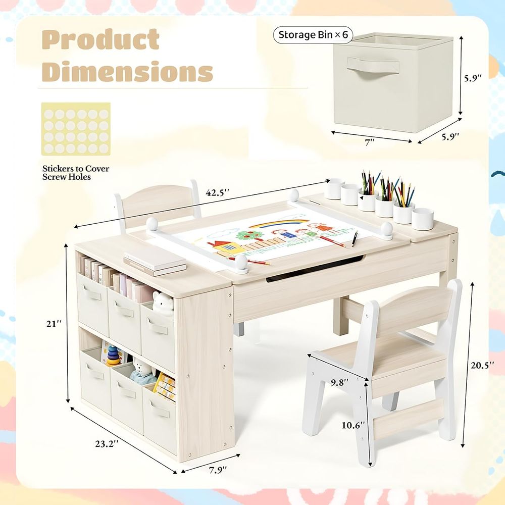 Kids Art Table and Chairs Set, - Kids Art Easel ulasan dan harga