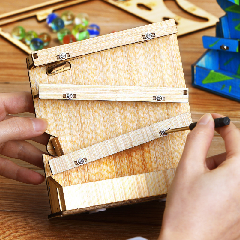 Wooden Marble Run DIY Kit, STE - Marble Run Set ulasan dan harga