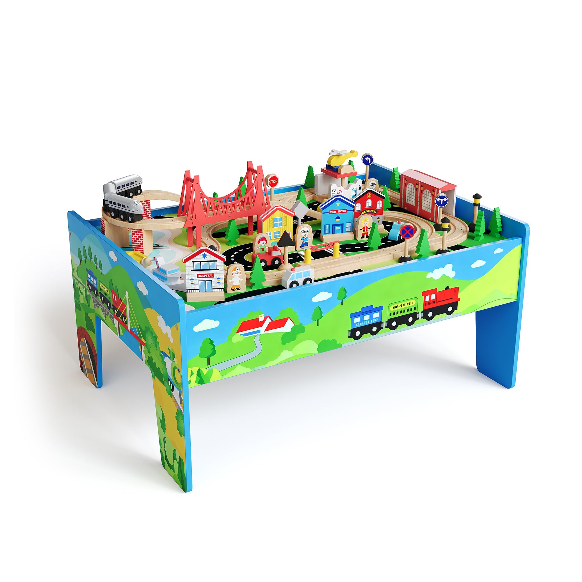 78PCS 4-in-1 Wooden Train Tabl - Kids Art Easel ulasan dan harga