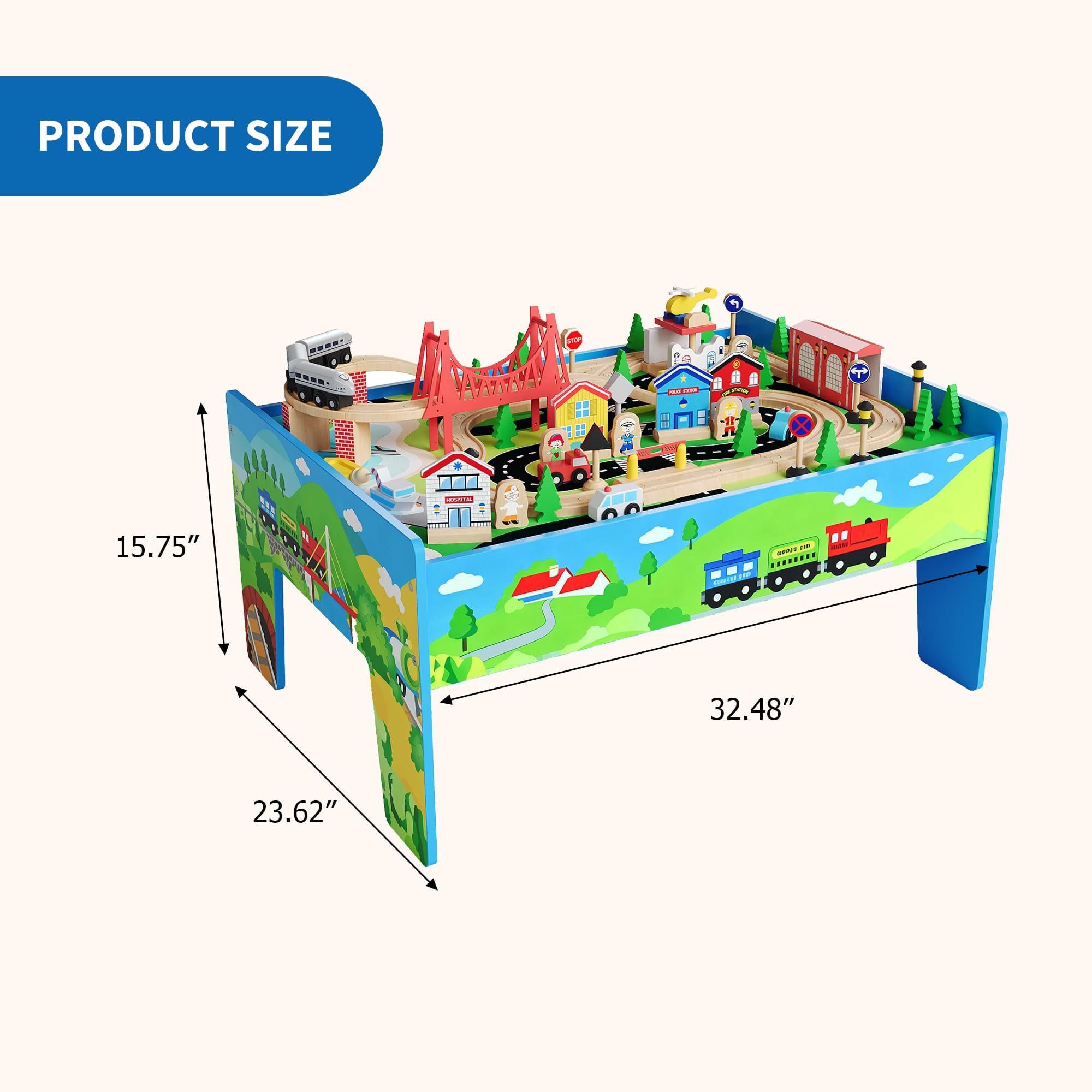 78PCS 4-in-1 Wooden Train Tabl - Kids Art Easel ulasan dan harga