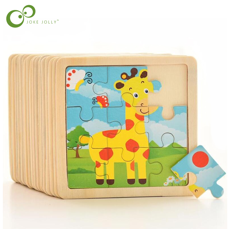 4PCS/lot 3D Wooden Jigsaw Puzz - Kids Toys Deals ulasan dan harga