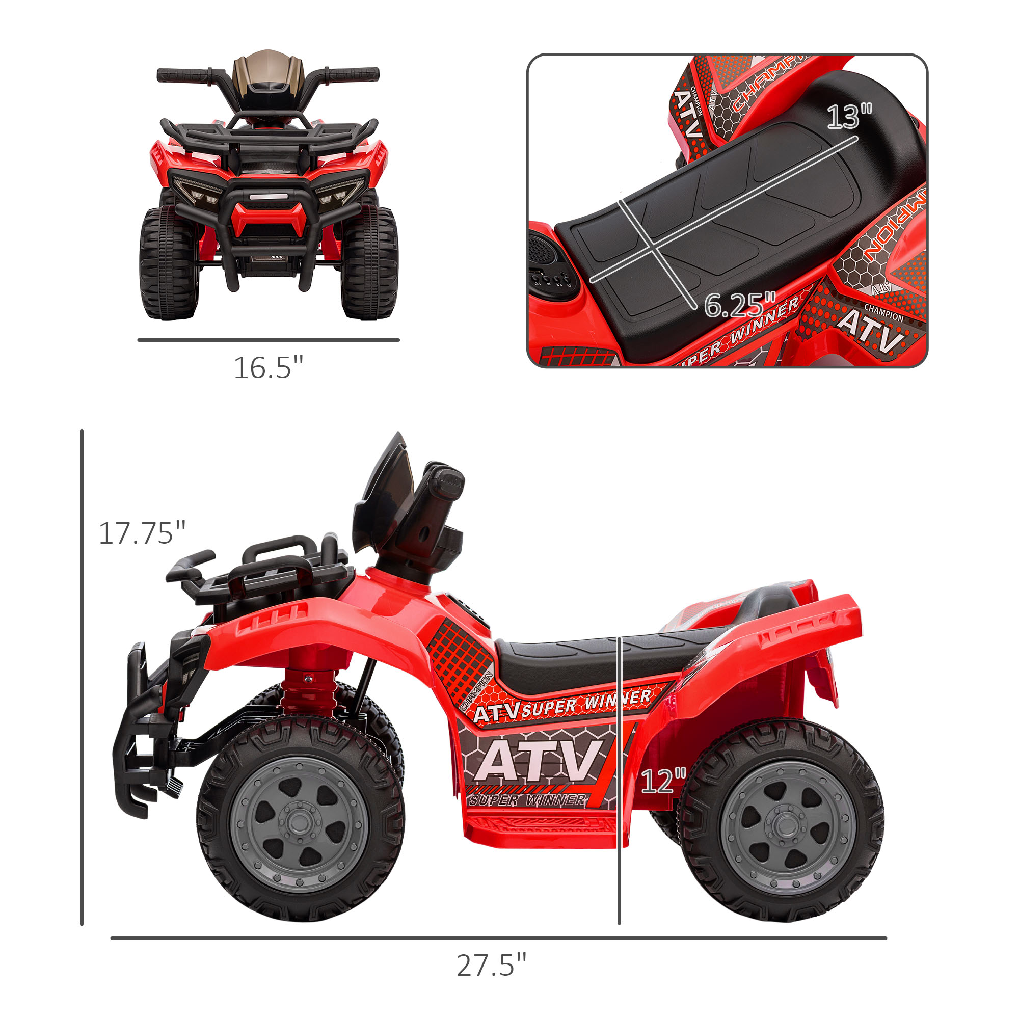 Kids 6V Battery Powered Ride O - Kids Toys Quad ulasan dan harga