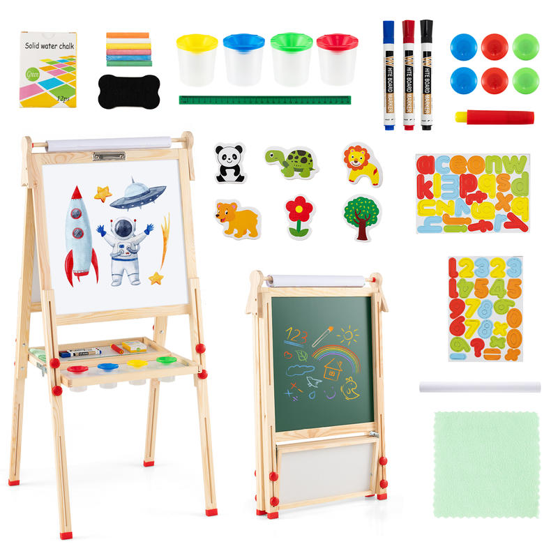 3-in-1 Double-Sided Folding Wo - Kids Art Easel ulasan dan harga