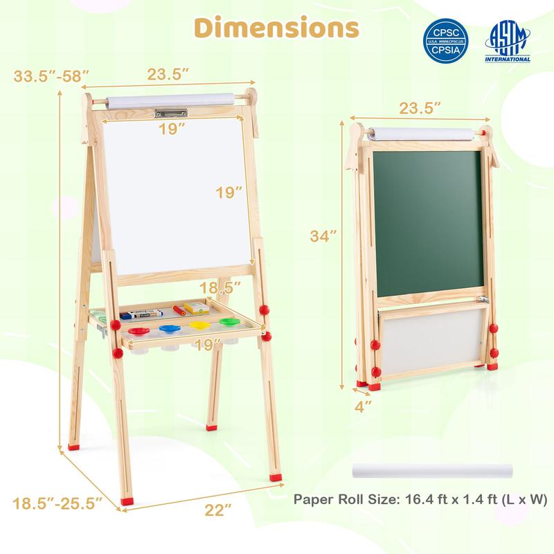 3-in-1 Double-Sided Folding Wo - Kids Art Easel ulasan dan harga