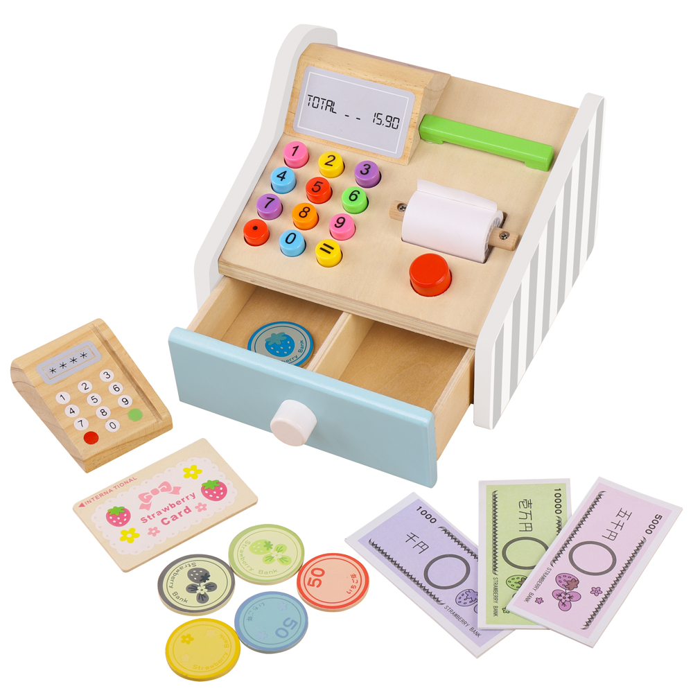 Wooden cash register Toys Chil - Toy Cash Register ulasan dan harga