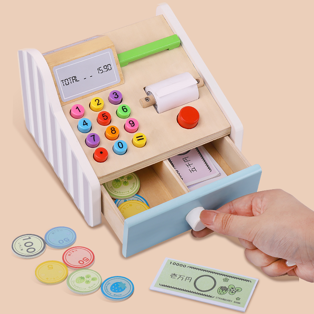 Wooden cash register Toys Chil - Toy Cash Register ulasan dan harga