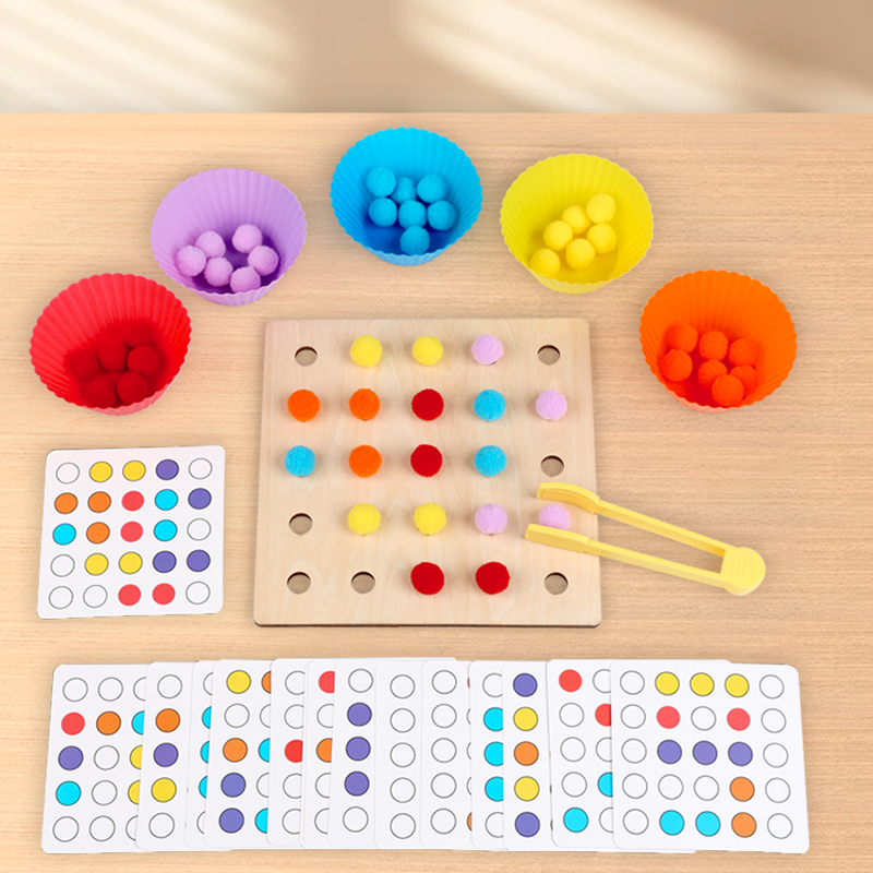 Wooden Clip Beads Toy Montesso - Kid Toys Ads ulasan dan harga
