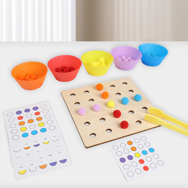Wooden Clip Beads Toy Montesso - Kid Toys Ads ulasan dan harga